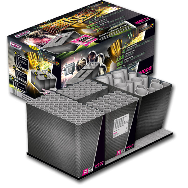 Verbundfeuerwerk Derby Sieger (201080) von Weco mit 136-Schuss, 65 Sekunden Laufzeit und 2000 Gramm NEM der Kategorie F2 online kaufen und bestellen im Feuerwerk-Shop Funkelfun. Günstiger Feuerwerkshop für Silvester. Hier Angebot sichern!