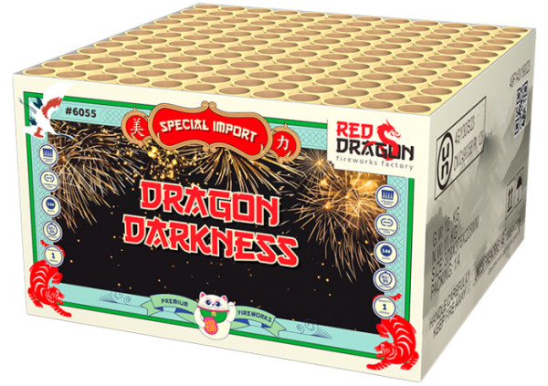 Verbundfeuerwerk Dragon Darkness (6055) von WTF! mit 144-Schuss, 90 Sekunden Laufzeit und 1786 Gramm NEM der Kategorie F2 online kaufen und bestellen im Feuerwerk-Shop Funkelfun. Günstiger Feuerwerkshop für Silvester. Hier Angebot sichern!