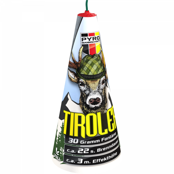 Vulkan Tiroler (2725) von Lesli mit 1-Schuss, 22 Sekunden Laufzeit und 30 Gramm NEM der Kategorie F2 online kaufen und bestellen im Feuerwerk-Shop Funkelfun. Günstiger Feuerwerkshop für Silvester. Hier Angebot sichern!