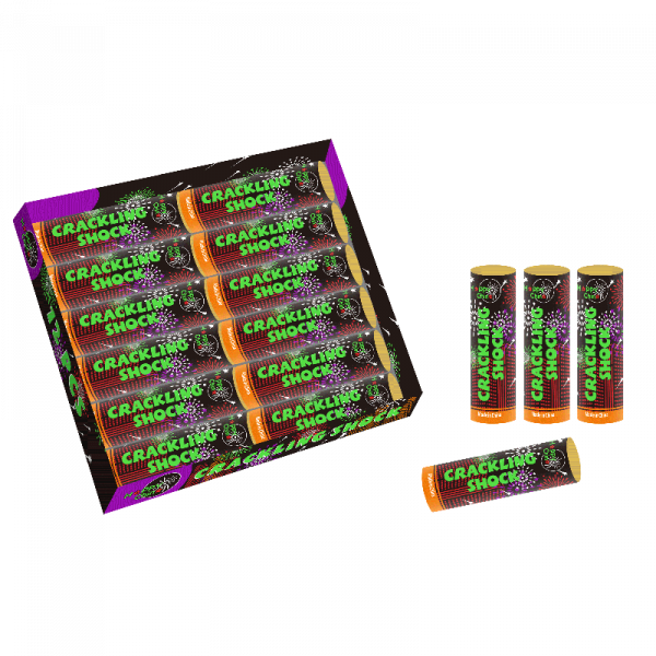 Böller Crackling Shock (0962) von Broekhoff mit 12-Schuss, 3 Sekunden Laufzeit und 30 Gramm NEM der Kategorie F2 online kaufen und bestellen im Feuerwerk-Shop Funkelfun. Günstiger Feuerwerkshop für Silvester. Hier Angebot sichern!