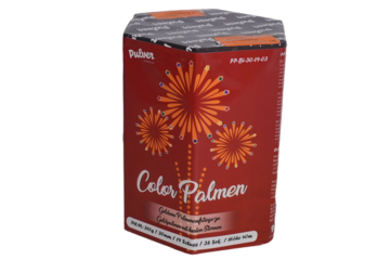 Batteriefeuerwerk Color Palmen (PP-BI-30-19-03) von Pulver mit 19-Schuss, 35 Sekunden Laufzeit und 361 Gramm NEM der Kategorie F2 online kaufen und bestellen im Feuerwerk-Shop Funkelfun. Günstiger Feuerwerkshop für Silvester. Hier Angebot sichern!
