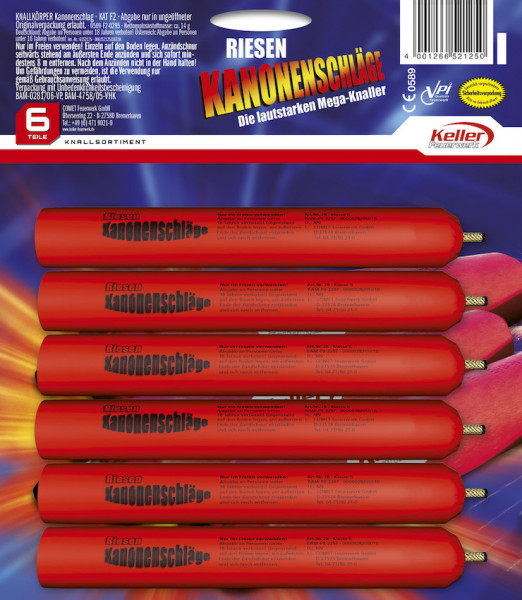 Feuerwerk Riesenkanonnenschläge von Keller online kaufen im Feuerwerkshop Funkelfun