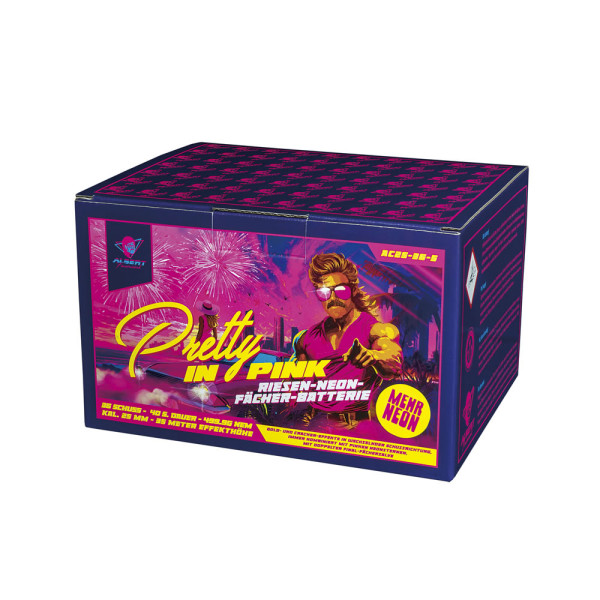 Batteriefeuerwerk Pretty In Pink (AC25-36-5) von Funke mit 36-Schuss, 40 Sekunden Laufzeit und 499,9 Gramm NEM der Kategorie F2 online kaufen und bestellen im Feuerwerk-Shop Funkelfun. Günstiger Feuerwerkshop für Silvester. Hier Angebot sichern!