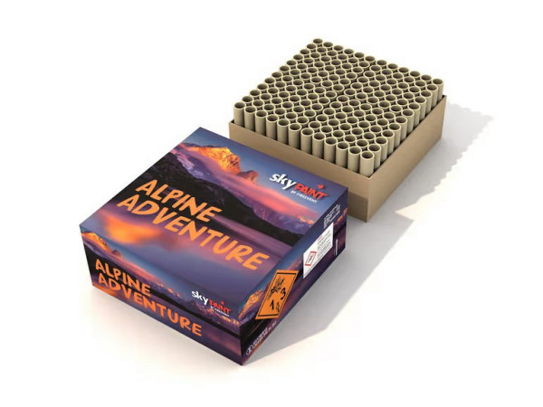 Verbundfeuerwerk Alpine Adventure (SP10-002-19) von FireEvent mit 144-Schuss, 70 Sekunden Laufzeit und 1869 Gramm NEM der Kategorie F2 online kaufen und bestellen im Feuerwerk-Shop Funkelfun. Günstiger Feuerwerkshop für Silvester. Hier Angebot sichern!
