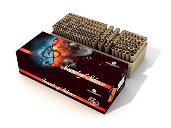Verbundfeuerwerk Sound of Silence (CB95-001-20) von FireEvent mit 169-Schuss, 70 Sekunden Laufzeit und 1877 Gramm NEM der Kategorie F2 online kaufen und bestellen im Feuerwerk-Shop Funkelfun. Günstiger Feuerwerkshop für Silvester. Hier Angebot sichern!