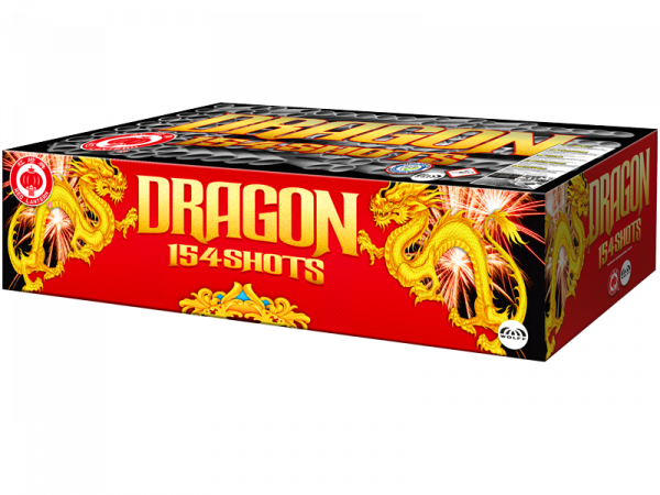 Verbundfeuerwerk Dragon (3815) von Wolff mit 154-Schuss, 80 Sekunden Laufzeit und 1867 Gramm NEM der Kategorie F2 online kaufen und bestellen im Feuerwerk-Shop Funkelfun. Günstiger Feuerwerkshop für Silvester. Hier Angebot sichern!