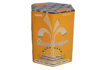 Batteriefeuerwerk Sternschnuppen (PP-BI-30-19-02) von Pulver mit 19-Schuss, 38 Sekunden Laufzeit und 475 Gramm NEM der Kategorie F2 online kaufen und bestellen im Feuerwerk-Shop Funkelfun. Günstiger Feuerwerkshop für Silvester. Hier Angebot sichern!