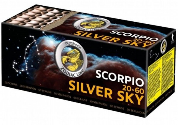 Feuerwerk Silver Sky - Scorpio 20-60 von Pyrotrade online kaufen im Feuerwerkshop Funkelfun