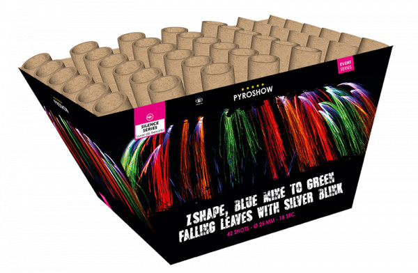 Z-Shape: Blue Mine to green Falling Leaves with Silver Blink