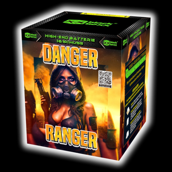 Batteriefeuerwerk Danger Ranger (20721) von Blackboxx mit 16-Schuss, 25 Sekunden Laufzeit und 229 Gramm NEM der Kategorie F2 online kaufen und bestellen im Feuerwerk-Shop Funkelfun. Günstiger Feuerwerkshop für Silvester. Hier Angebot sichern!