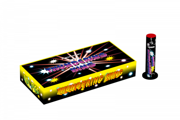 Bombenrohr Thundering King (PS-10-19-1) von Pyrocentury mit 10-Schuss, 3 Sekunden Laufzeit und 57 Gramm NEM der Kategorie F2 online kaufen und bestellen im Feuerwerk-Shop Funkelfun. Günstiger Feuerwerkshop für Silvester. Hier Angebot sichern!