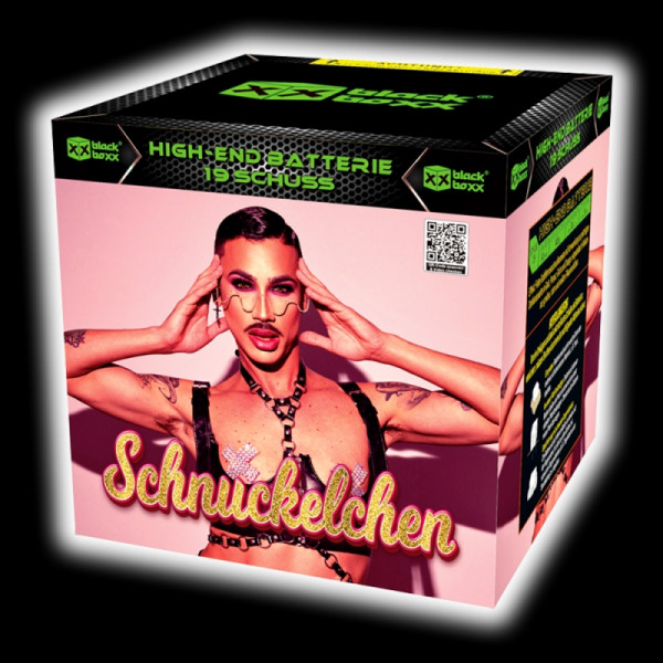 Batteriefeuerwerk Schnuckelchen (20762) von Blackboxx mit 19-Schuss, 30 Sekunden Laufzeit und 409 Gramm NEM der Kategorie F2 online kaufen und bestellen im Feuerwerk-Shop Funkelfun. Günstiger Feuerwerkshop für Silvester. Hier Angebot sichern!