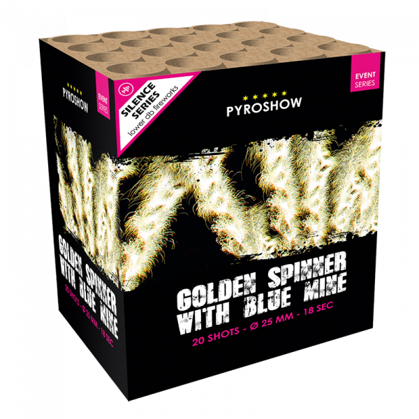 Batteriefeuerwerk Spinning Blue (2750) von Broekhoff mit 25-Schuss, 20 Sekunden Laufzeit und 240 Gramm NEM der Kategorie F2 online kaufen und bestellen im Feuerwerk-Shop Funkelfun. Günstiger Feuerwerkshop für Silvester. Hier Angebot sichern!