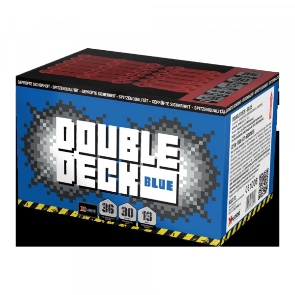 Feuerwerk Double Deck Blau, 36-Schuss XXL Fächer-Batterie von Xplode online kaufen im Feuerwerkshop Funkelfun
