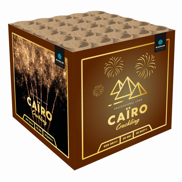 Batteriefeuerwerk Caïro Crackling (VC394) von Broekhoff mit 25-Schuss, 23 Sekunden Laufzeit und 468 Gramm NEM der Kategorie F2 online kaufen und bestellen im Feuerwerk-Shop Funkelfun. Günstiger Feuerwerkshop für Silvester. Hier Angebot sichern!