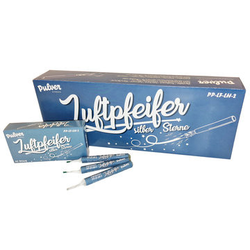 Heuler Luftpfeifer mit Silber Sterne (PP-LF-LH-2) von Pulver mit 10-Schuss, 4 Sekunden Laufzeit und 18 Gramm NEM der Kategorie F2 online kaufen und bestellen im Feuerwerk-Shop Funkelfun. Günstiger Feuerwerkshop für Silvester. Hier Angebot sichern!