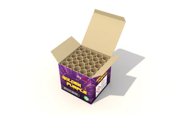 Batteriefeuerwerk Golden Purple (SP10-016-17-S) von FireEvent mit 25-Schuss, 25 Sekunden Laufzeit und 500 Gramm NEM der Kategorie F2 online kaufen und bestellen im Feuerwerk-Shop Funkelfun. Günstiger Feuerwerkshop für Silvester. Hier Angebot sichern!