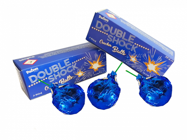 Böller Double Shock Cracker Balls (PP-K-14) von Pulver mit 3-Schuss, 2 Sekunden Laufzeit und 36 Gramm NEM der Kategorie F2 online kaufen und bestellen im Feuerwerk-Shop Funkelfun. Günstiger Feuerwerkshop für Silvester. Hier Angebot sichern!