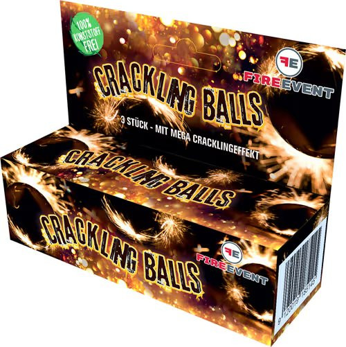 Böller Crackling Balls (VF60-001-21) von FireEvent mit 3-Schuss, 4 Sekunden Laufzeit und 45 Gramm NEM der Kategorie F2 online kaufen und bestellen im Feuerwerk-Shop Funkelfun. Günstiger Feuerwerkshop für Silvester. Hier Angebot sichern!