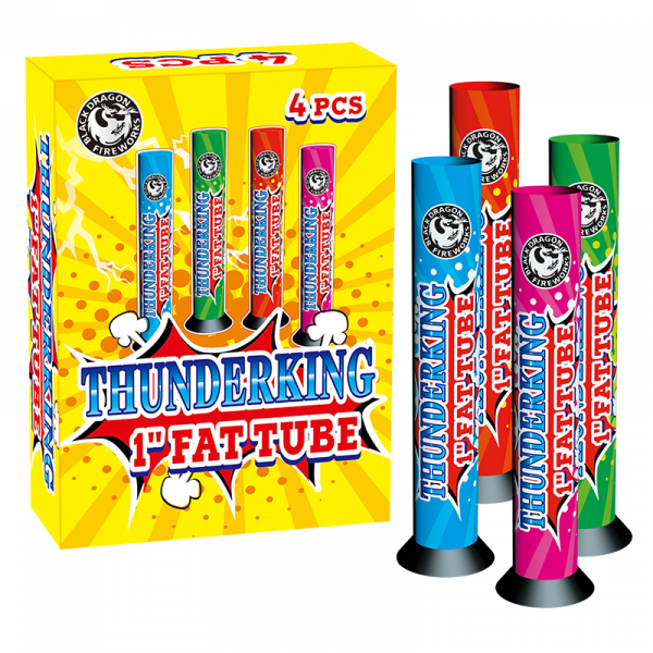 Bombenrohr Thunderking 1" Fat Tube (VC548) von Broekhoff mit 4-Schuss, 4 Sekunden Laufzeit und 42 Gramm NEM der Kategorie F2 online kaufen und bestellen im Feuerwerk-Shop Funkelfun. Günstiger Feuerwerkshop für Silvester. Hier Angebot sichern!
