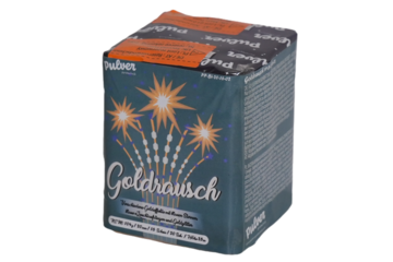 Batteriefeuerwerk Goldrausch (PP-BI-20-16-02) von Pulver mit 16-Schuss, 15 Sekunden Laufzeit und 104 Gramm NEM der Kategorie F2 online kaufen und bestellen im Feuerwerk-Shop Funkelfun. Günstiger Feuerwerkshop für Silvester. Hier Angebot sichern!