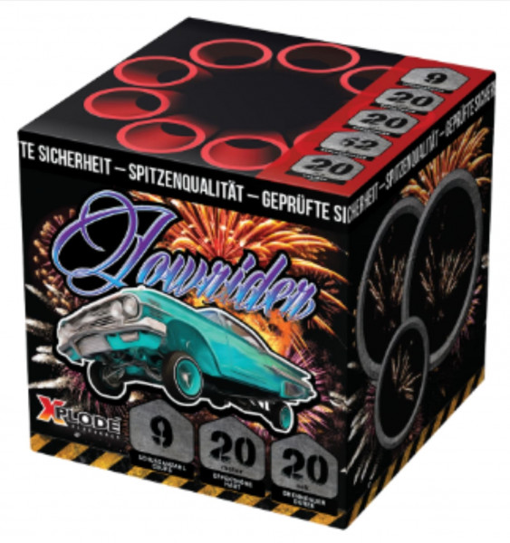 Feuerwerk Lowrider 9 Schuss von Xplode online kaufen im Feuerwerkshop Funkelfun